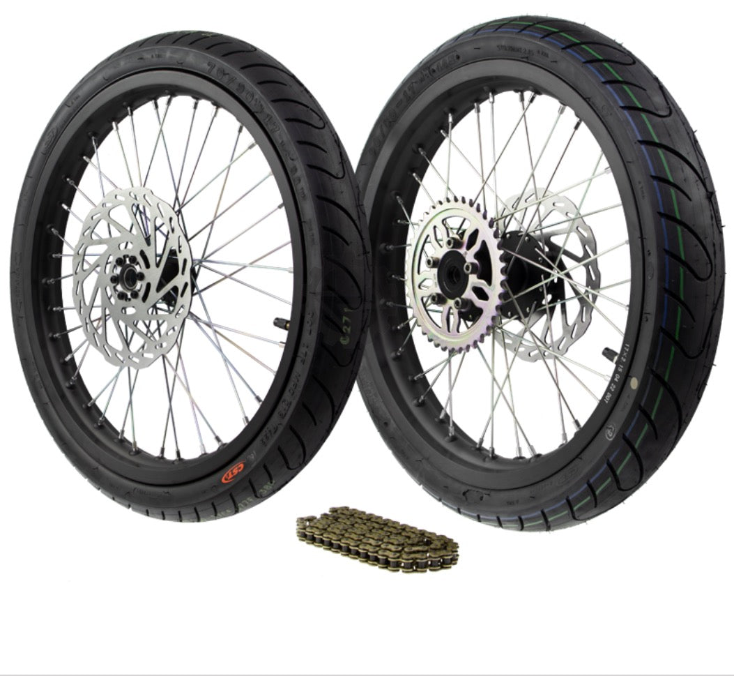 Complete Supermoto Wheel Set 17" Talaria Sting MX4 / xXx