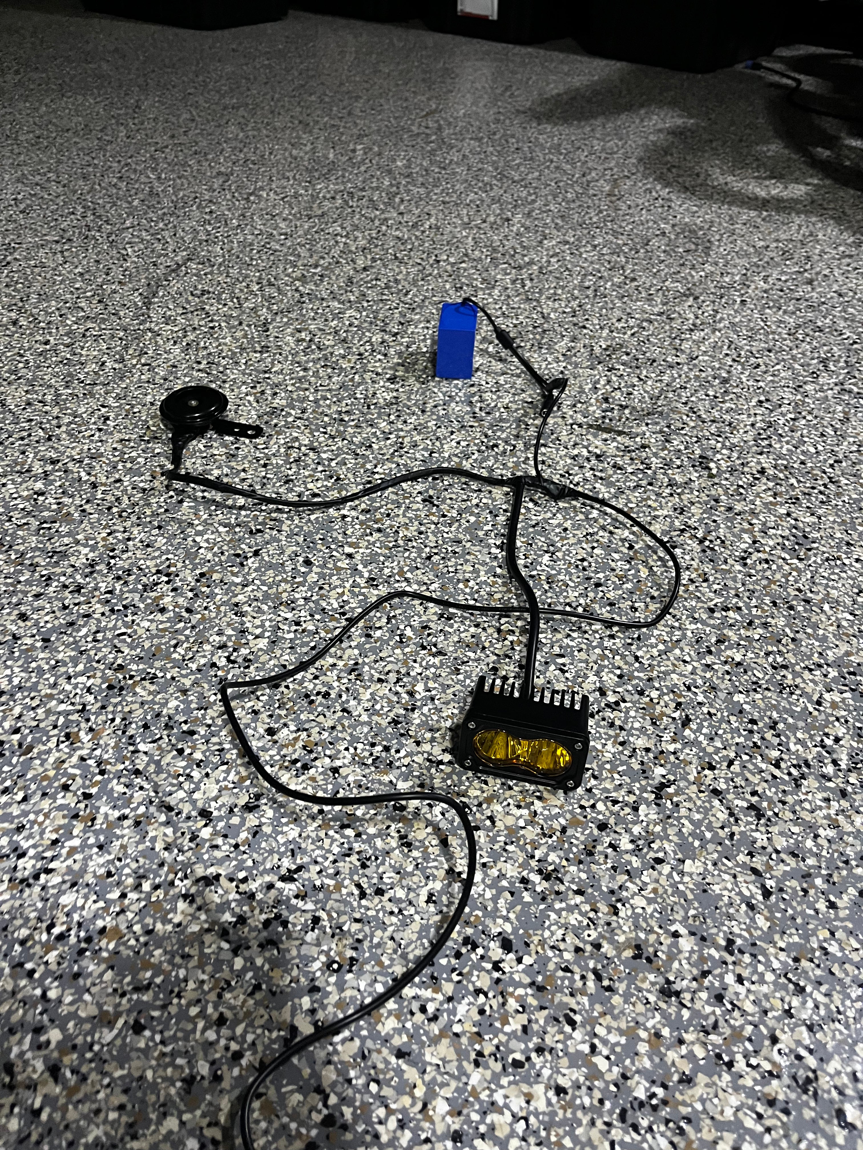 Battery powered horn and light