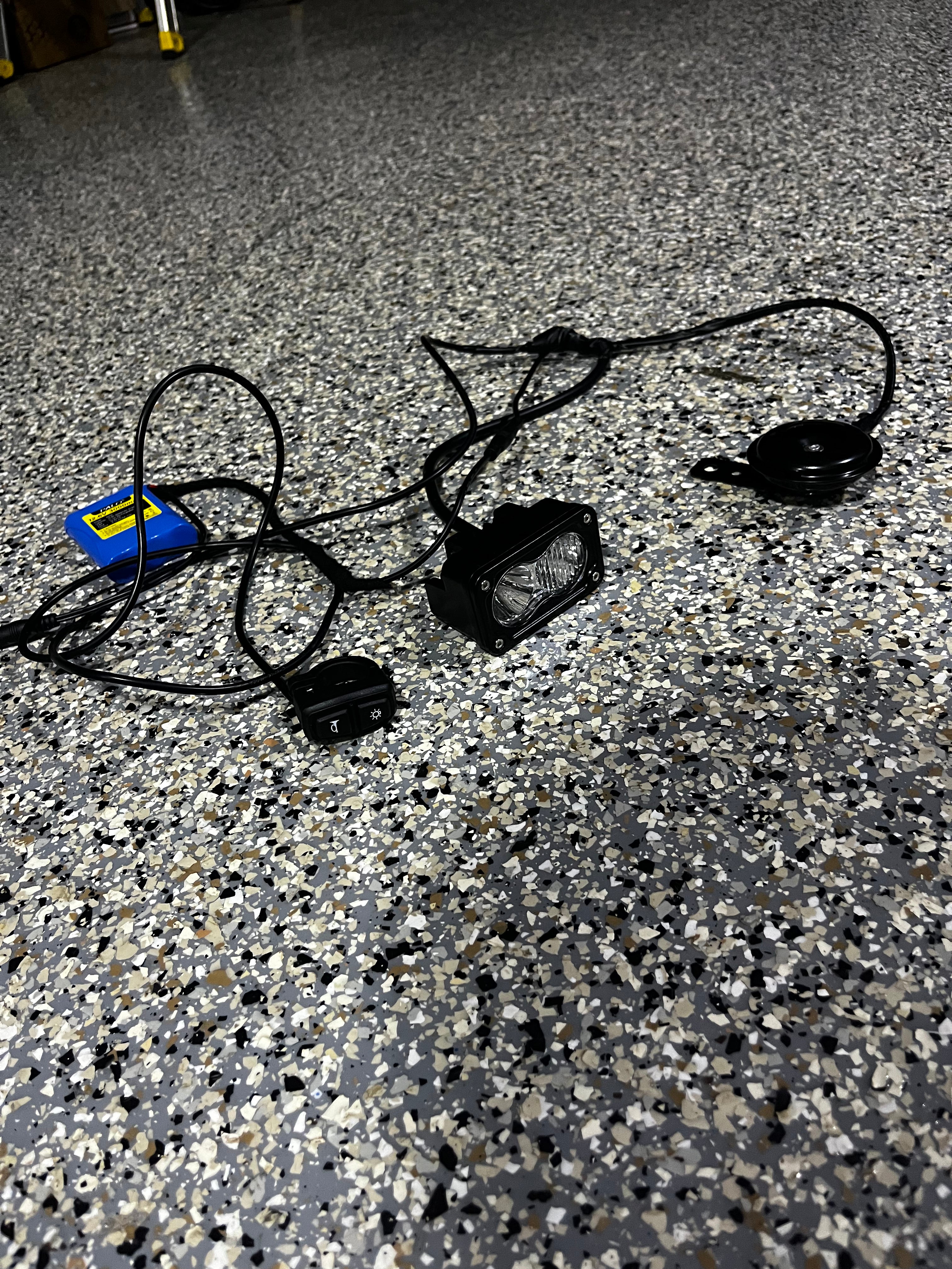 Battery powered horn and light